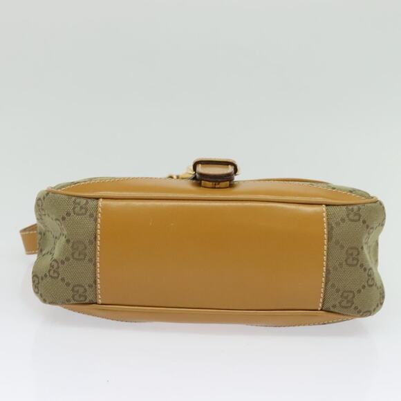 GUCCI GG Canvas Shoulder Bag Beige Gold - Picture 9 of 12